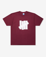 MAROON::A maroon Undefeated Blur Icon S/S Tee on a white background.