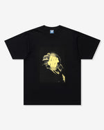 BLACK::A black Undefeated Sphere S/S Tee on a white background.