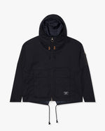 NAVY::A navy Undefeated Hooded M-65 jacket on a white background.